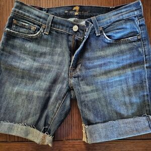 7 For All Mankind Blue Jean Shorts